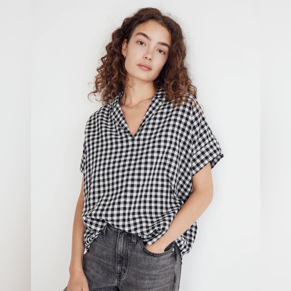 100% Cotton Gingham Blouse - Picture 3 of 3